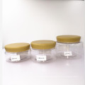 White lid pad 100ml 50ml thEmpty Transparent PET Plastic Round Clear Cosmetic Jar